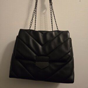 Quilted faux leather shoulder bag